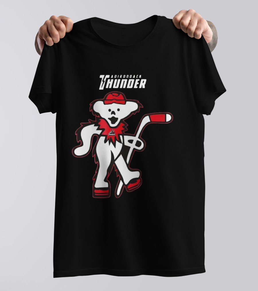 Adirondack Thunder Grateful Dead Night 2025 Hockey Bear T-Shirt