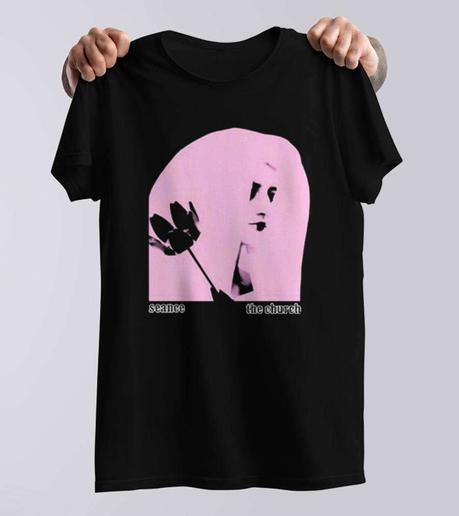 The Church Seance Pink Portrait With Flower T-Shirt