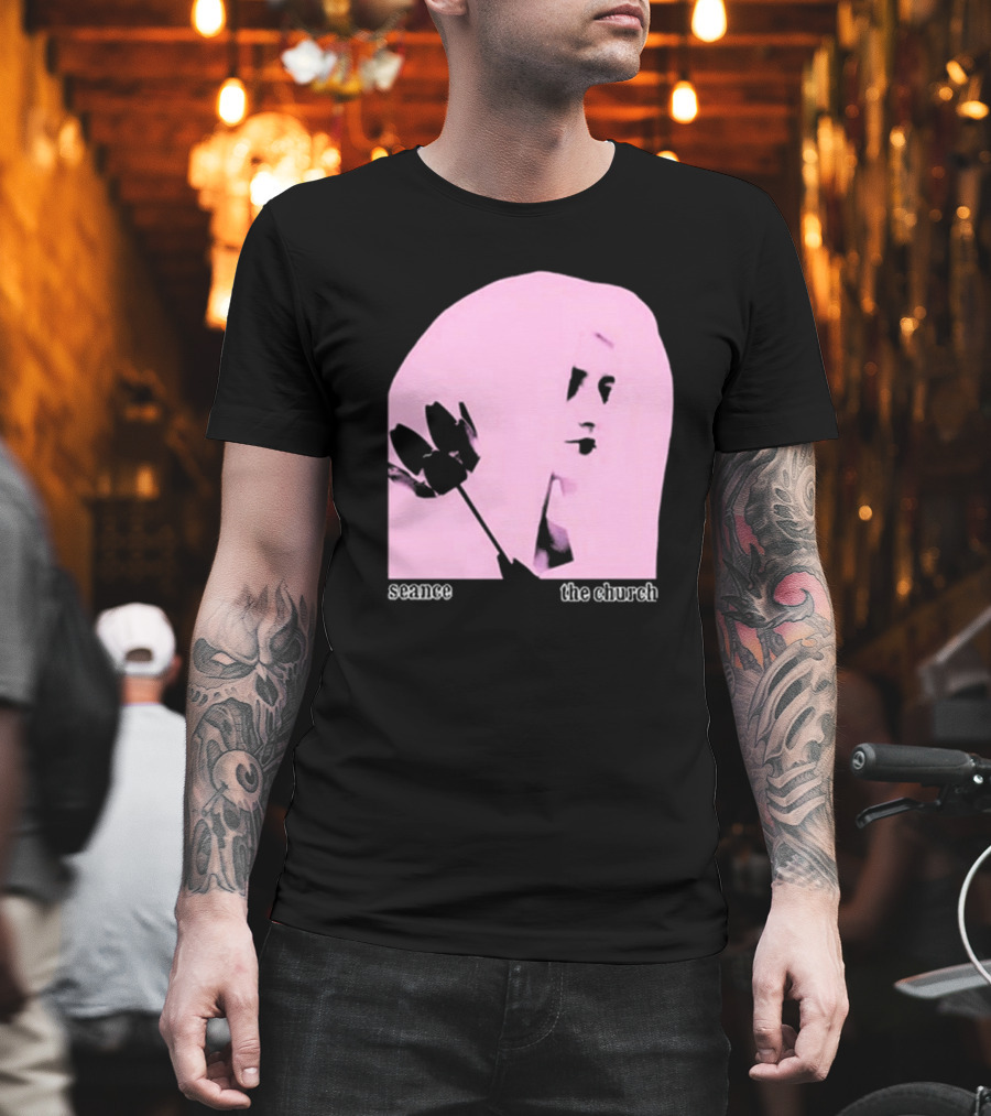 The Church Seance Pink Portrait With Flower T-Shirt