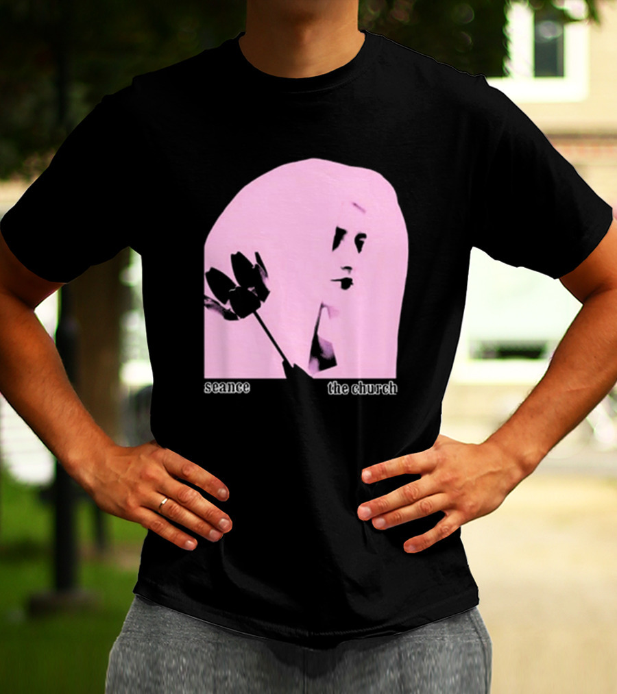 The Church Seance Pink Portrait With Flower T-Shirt