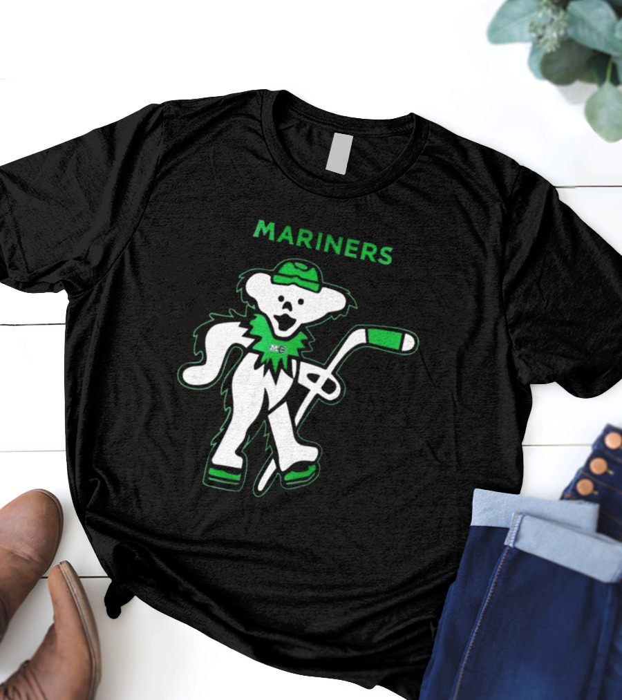 Maine Mariners 2025 Grateful Dead Night Hockey Dancing Bear T-Shirt