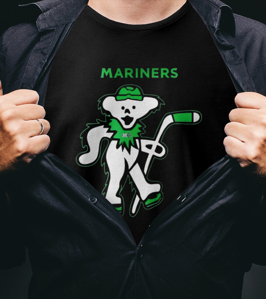 Maine Mariners 2025 Grateful Dead Night Hockey Dancing Bear T-Shirt