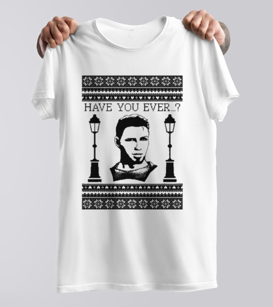 Dragon Age Alistair Have You Ever Ugly Christmas Sweater With Lamp Posts T-Shirt