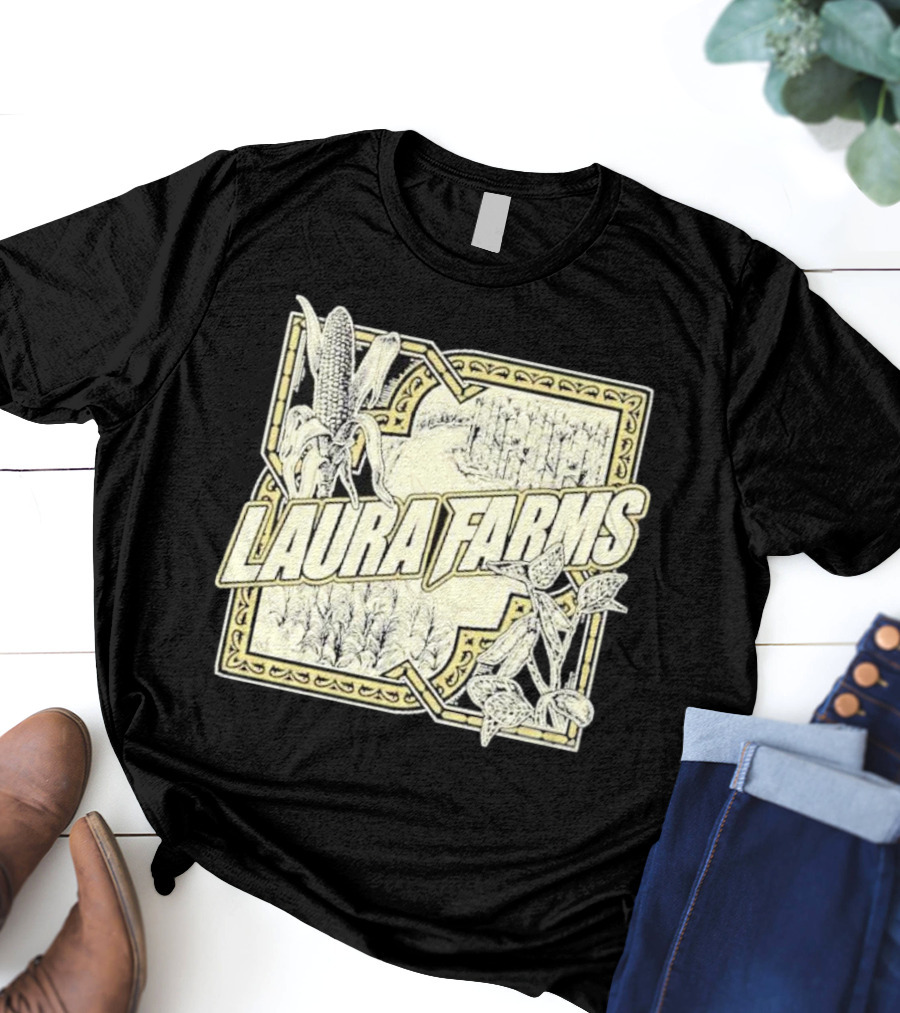 Laura Farms Corn And Agriculture Scene T-Shirt