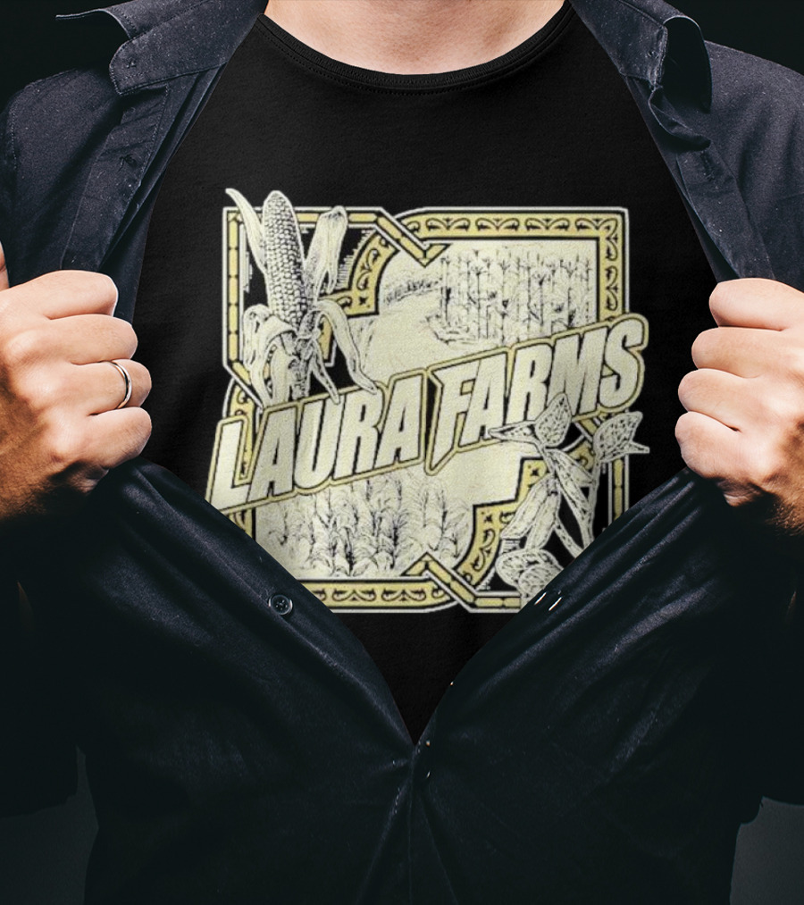 Laura Farms Corn And Agriculture Scene T-Shirt