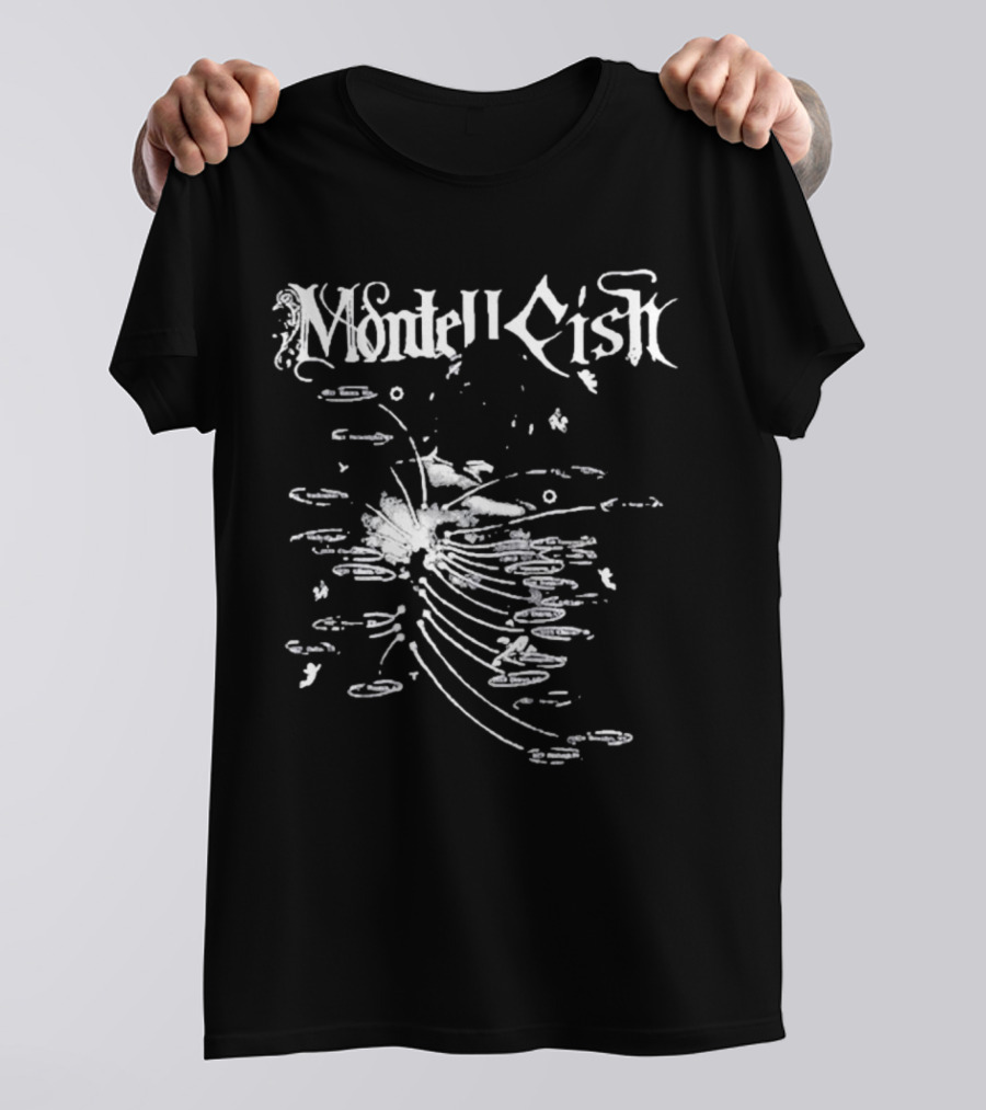 Montell Fish Elegant Black And White Abstract Pond T-Shirt