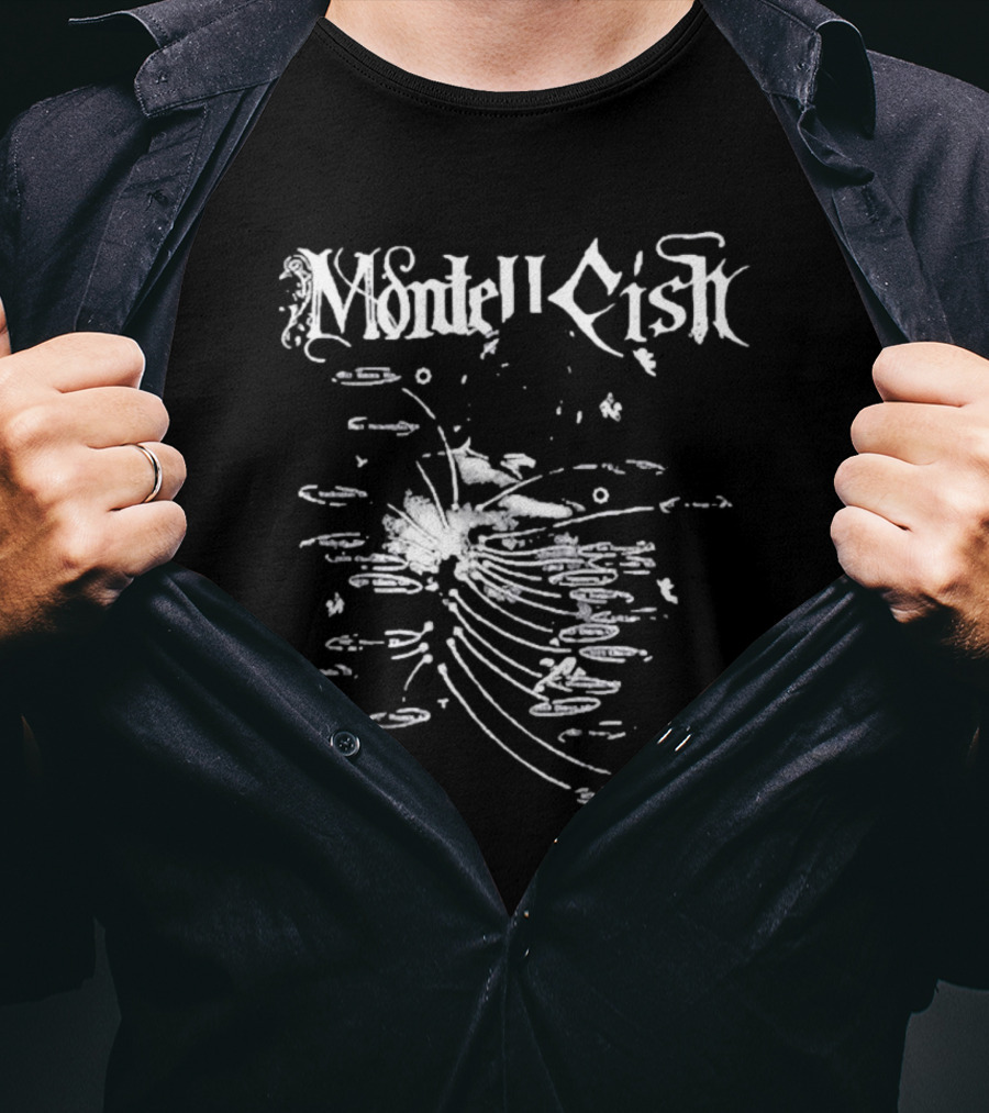 Montell Fish Elegant Black And White Abstract Pond T-Shirt