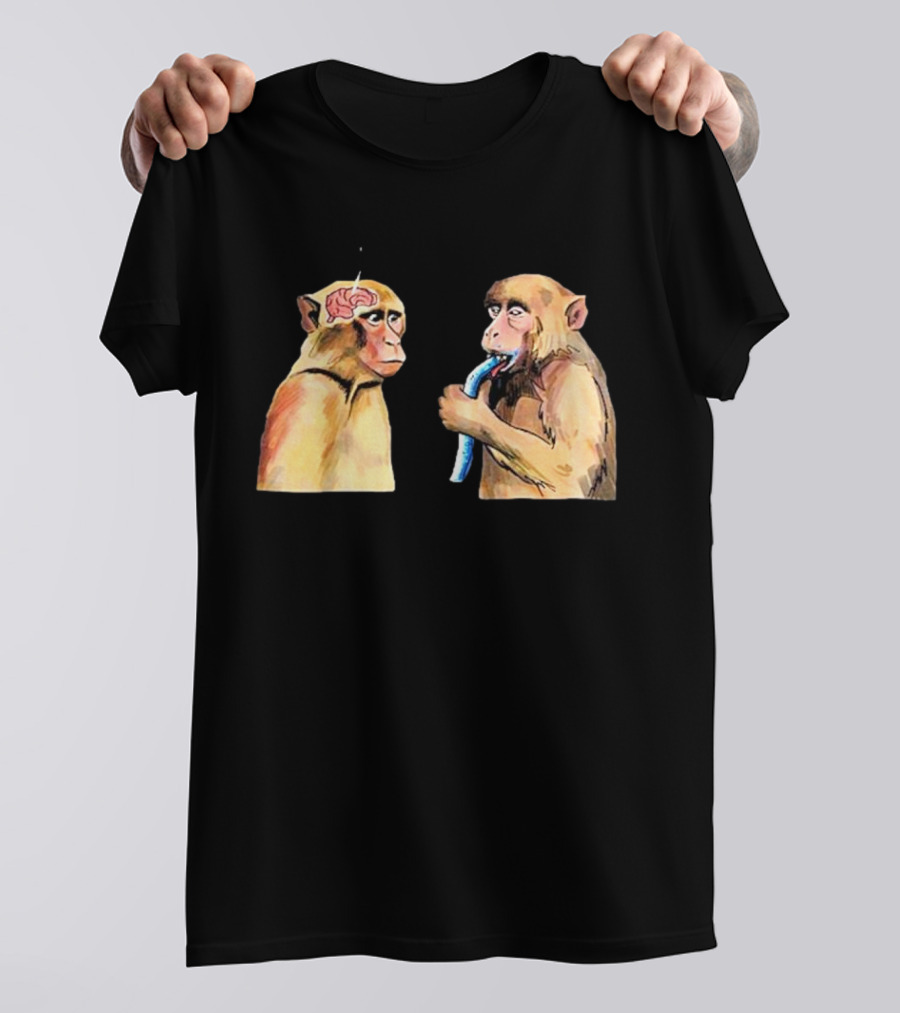 Neuron Activation Monkey Drinking Straw Connection T-Shirt