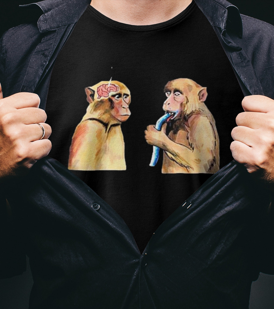 Neuron Activation Monkey Drinking Straw Connection T-Shirt
