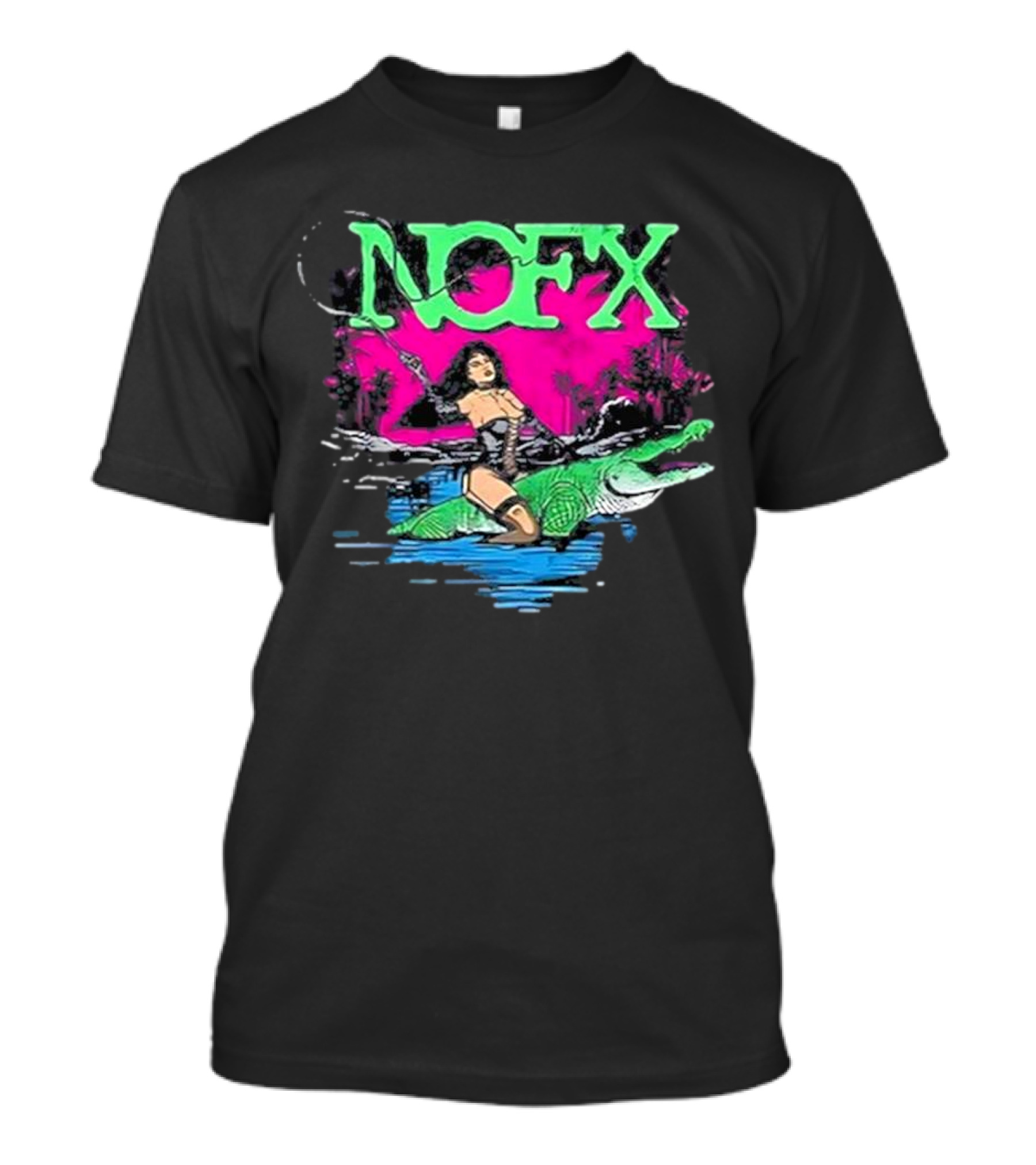NOFX Alligator Woman Swamp Scene T-Shirt