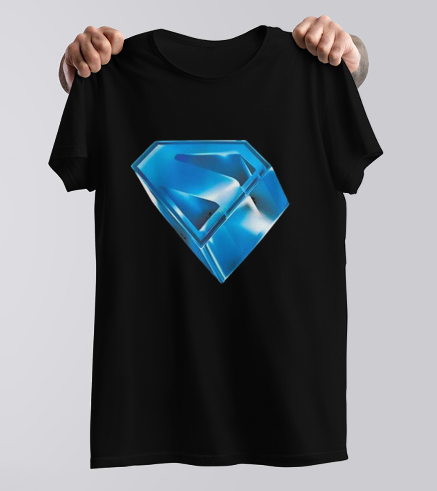 Superman 2025 Movie Stylized S-Shield Blue Diamond Emblem T-Shirt
