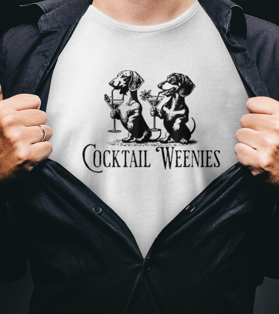 Cocktail Weenies Dachshund Martini Dogs T-Shirt