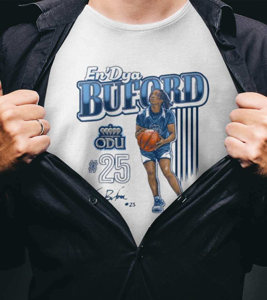 En’Dya Buford ODU #25 Monarchs Basketball Carolina Classics Signature T-Shirt