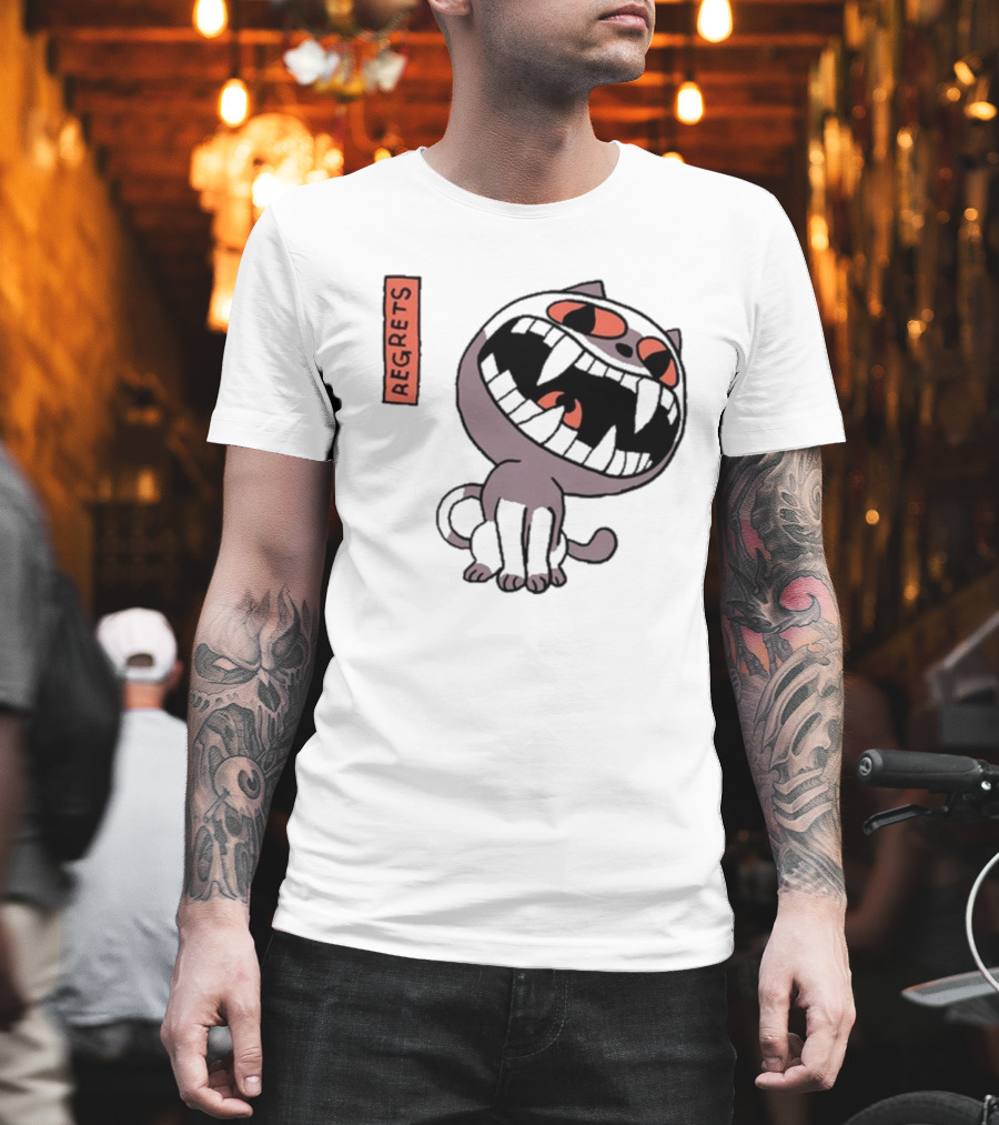 Fangamer OFF Cat Regrets Fierce Face T-Shirt