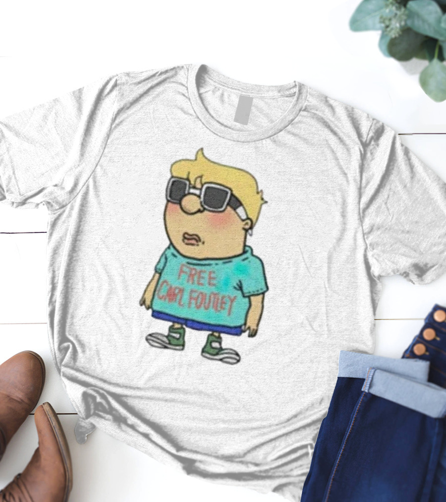 Free Carl Foutley Character With Sunglasses And Green Sneakers T-Shirt