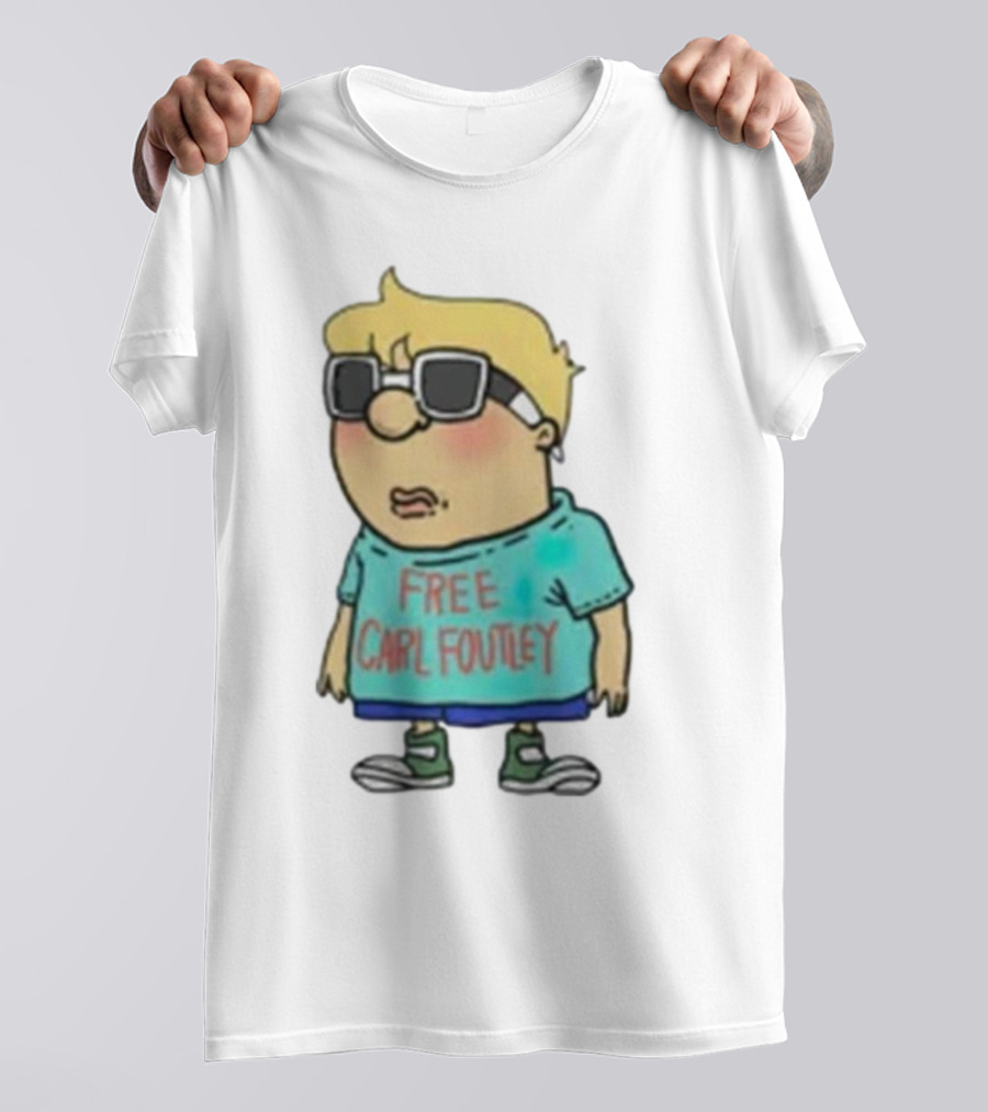 Free Carl Foutley Character With Sunglasses And Green Sneakers T-Shirt