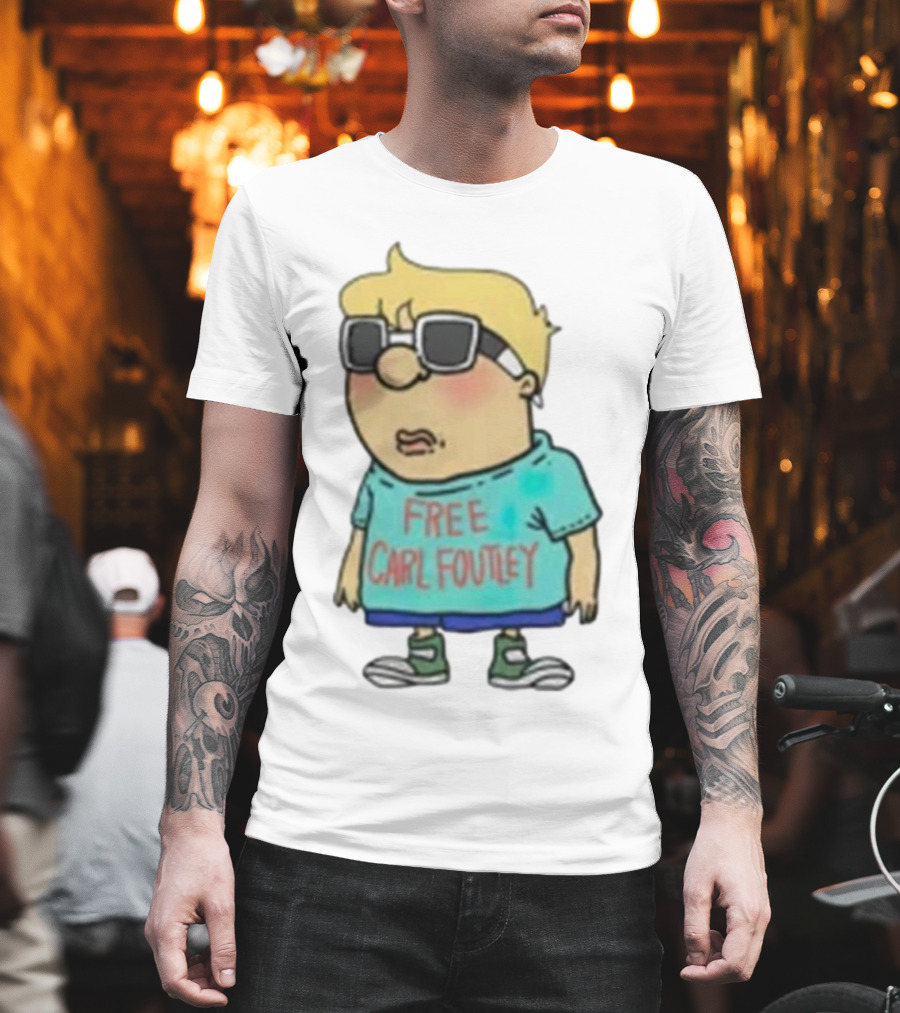 Free Carl Foutley Character With Sunglasses And Green Sneakers T-Shirt