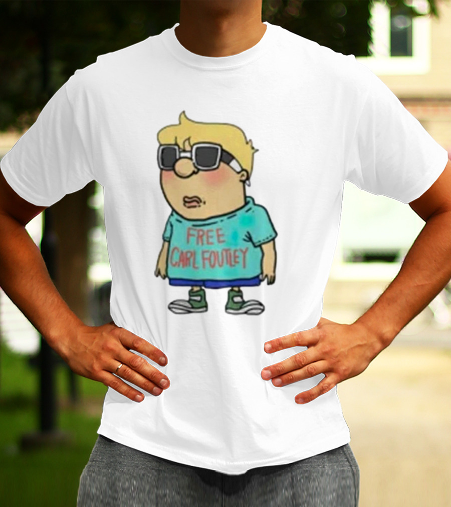 Free Carl Foutley Character With Sunglasses And Green Sneakers T-Shirt