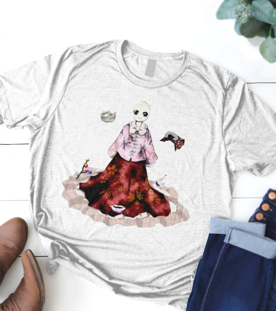 Kaguya Houraisan Fantasy Minimalist Floral Kimono T-Shirt