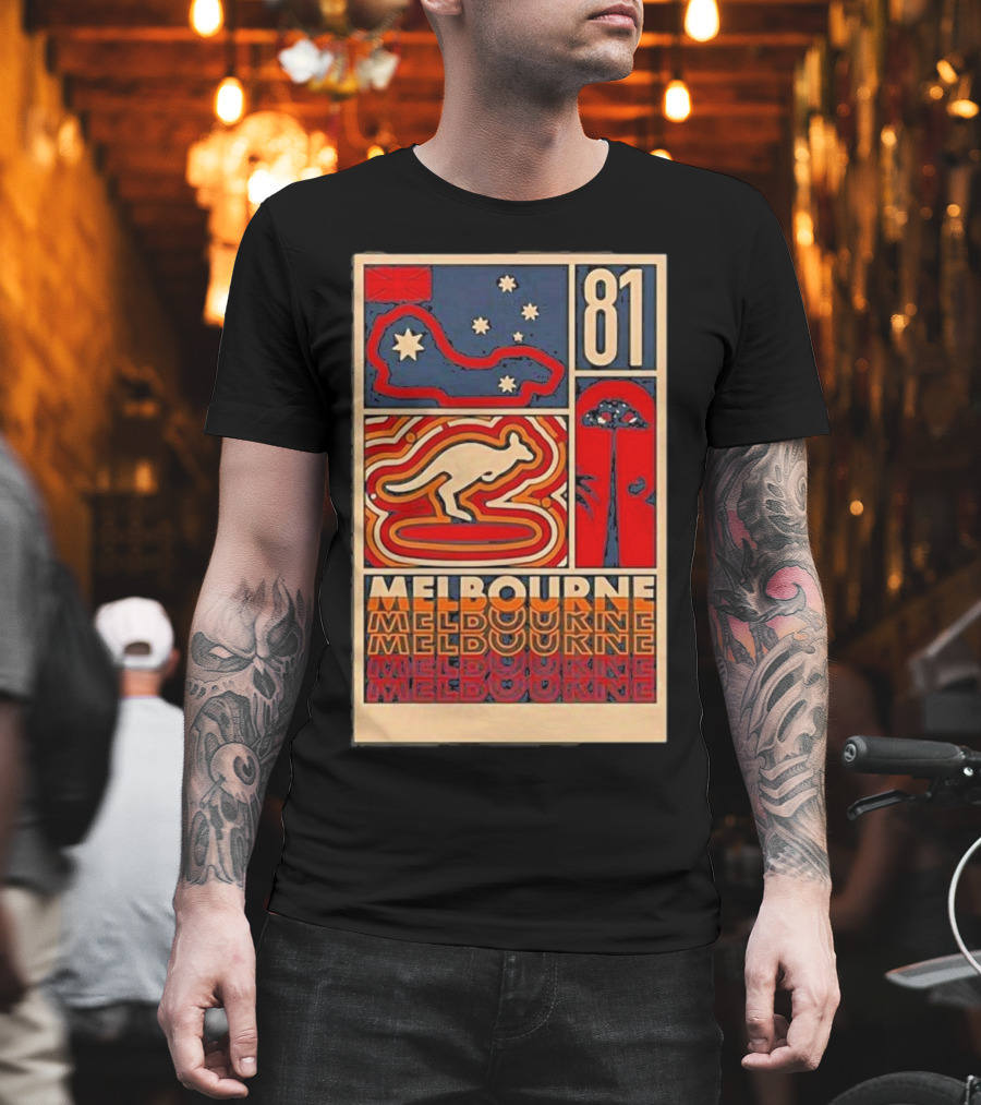 Melbourne 81 Stars Kangaroo Design Funny Oscar Piastri T-Shirt
