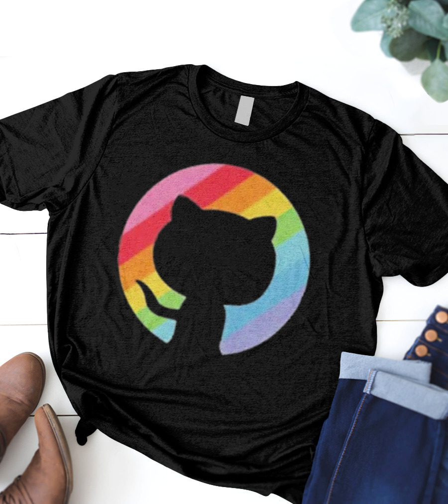 Invertocat Pride Github Merch Rainbow T-Shirt