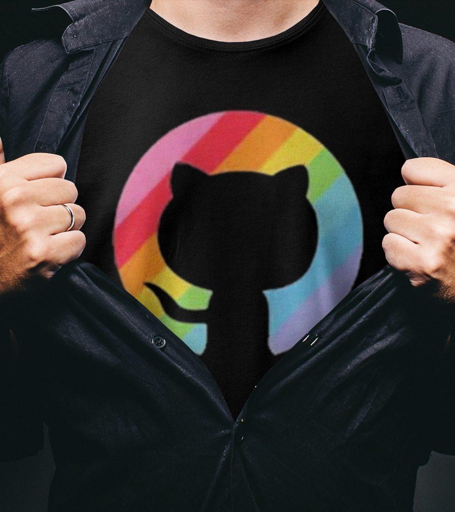 Invertocat Pride Github Merch Rainbow T-Shirt
