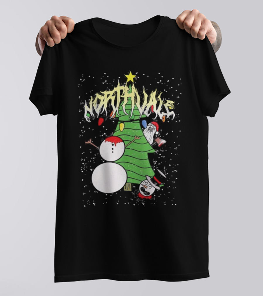 Northvale Headless Snowman Christmas Tree Festive Holiday Scene T-Shirt
