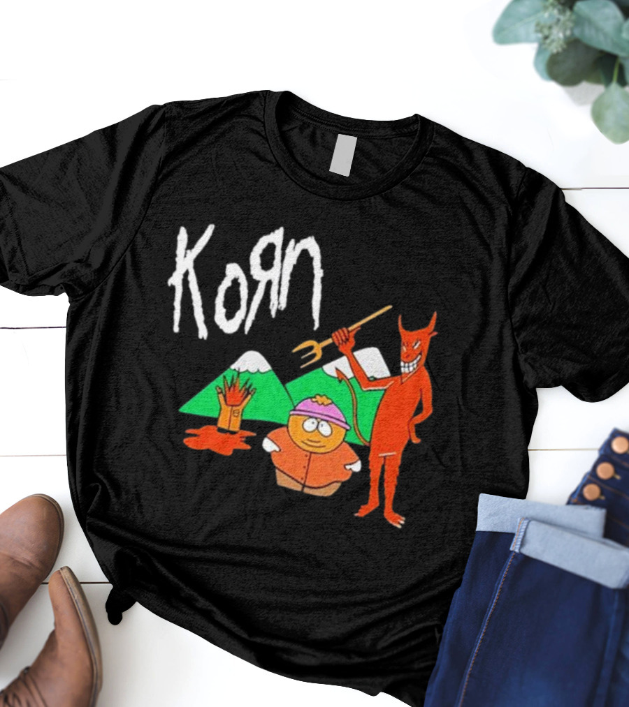 Korn 1999 South Park Character Devil Mountains T-Shirt