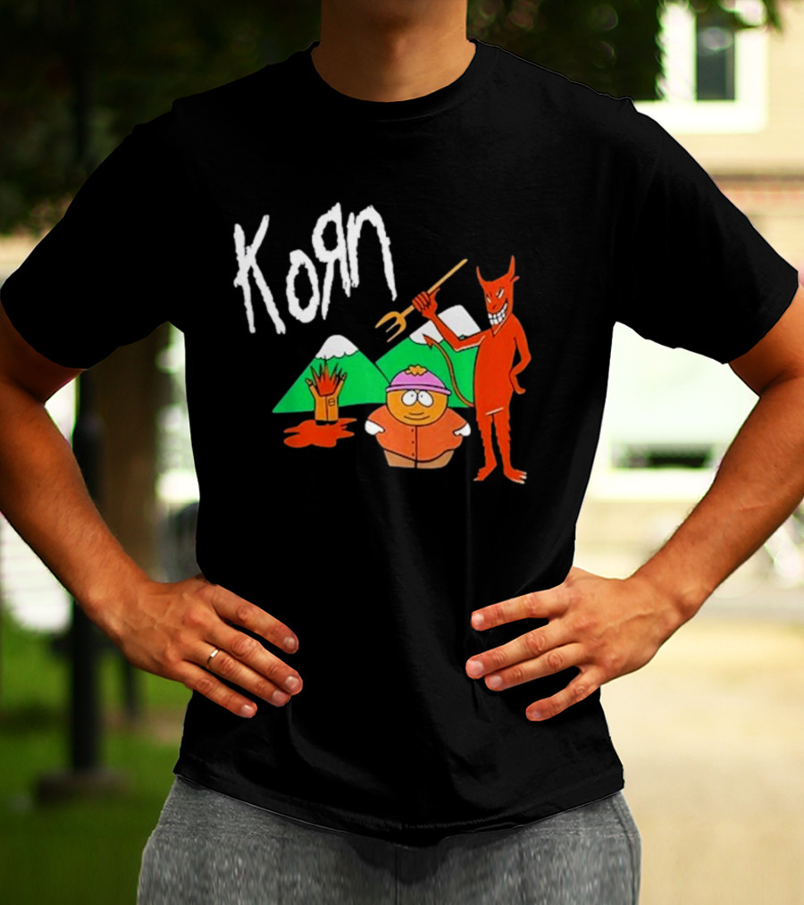 Korn 1999 South Park Character Devil Mountains T-Shirt