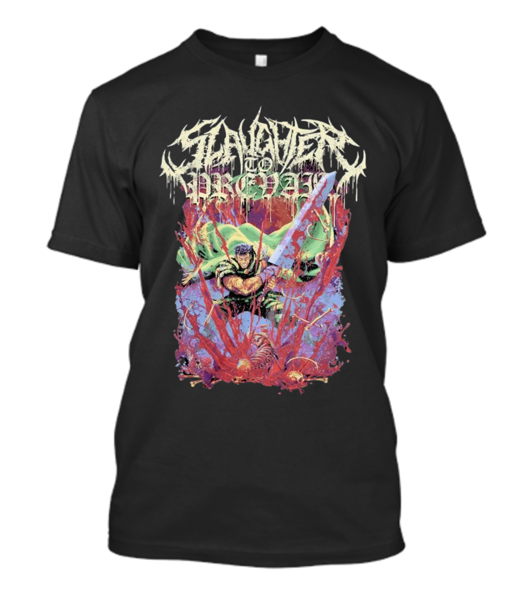 Slaughter To Prevail Guts Berserker Warrior With Sword In Blood And Guts T-Shirt