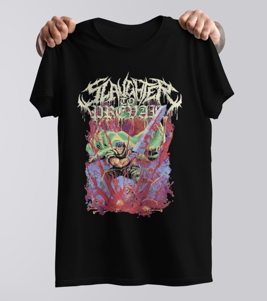 Slaughter To Prevail Guts Berserker Warrior With Sword In Blood And Guts T-Shirt