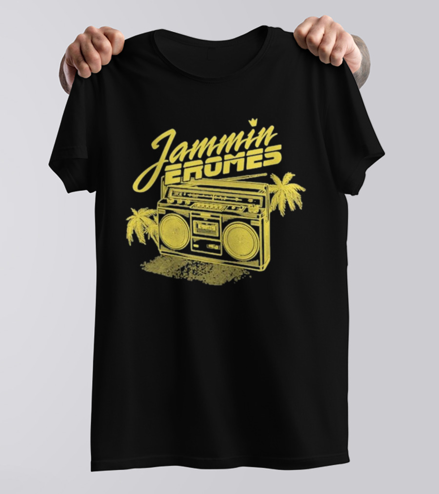 Jammin Jerome's Boombox Tropical Vibes Snowfall Collection T-Shirt