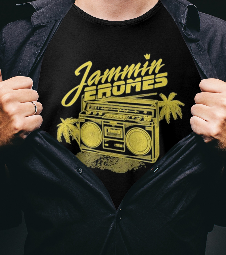 Jammin Jerome's Boombox Tropical Vibes Snowfall Collection T-Shirt