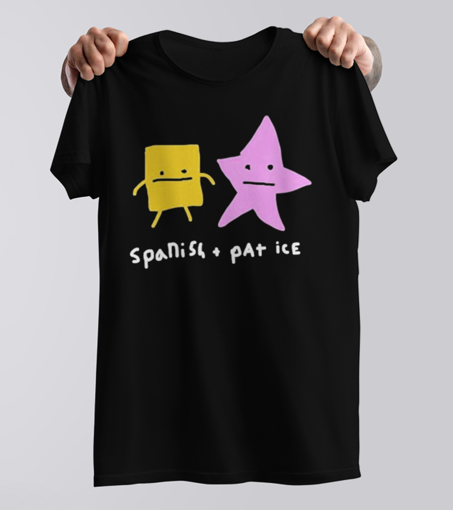 Spanish And Pat Ice Cartoon Square And Star Characters T-Shirt