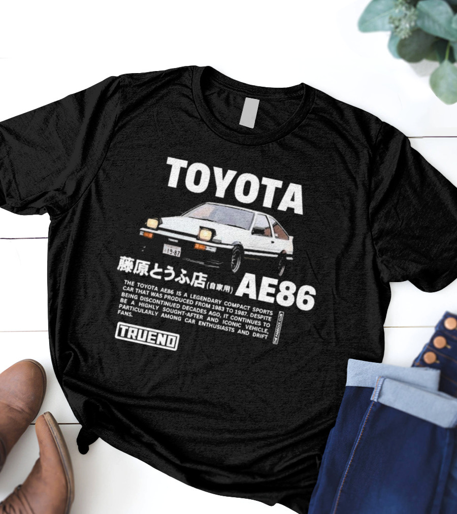 Toyota AE86 Trueno Iconic Sports Car Enthusiasts Drift Fans 1983-1987 T-Shirt