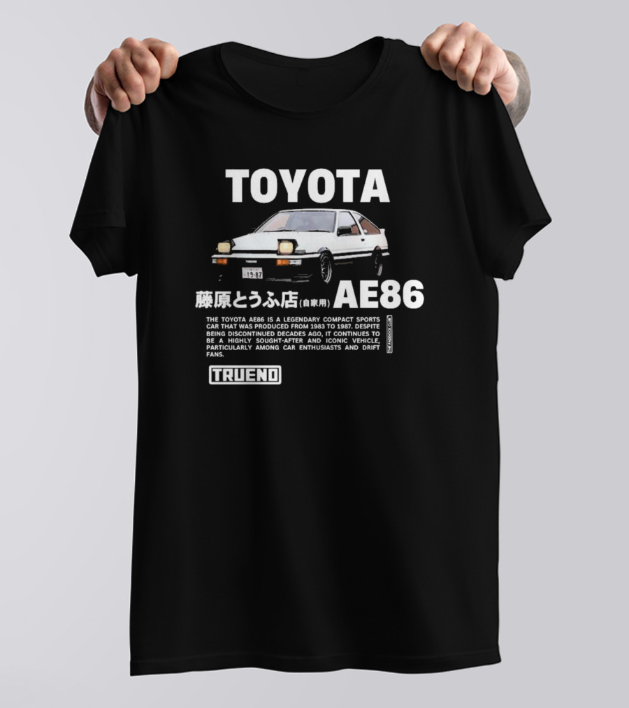 Toyota AE86 Trueno Iconic Sports Car Enthusiasts Drift Fans 1983-1987 T-Shirt