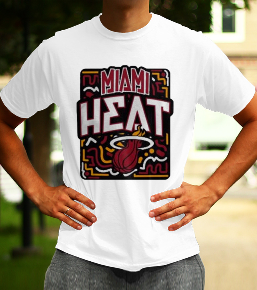 MIAMI HEAT Vibes Basketball Flame T-Shirt
