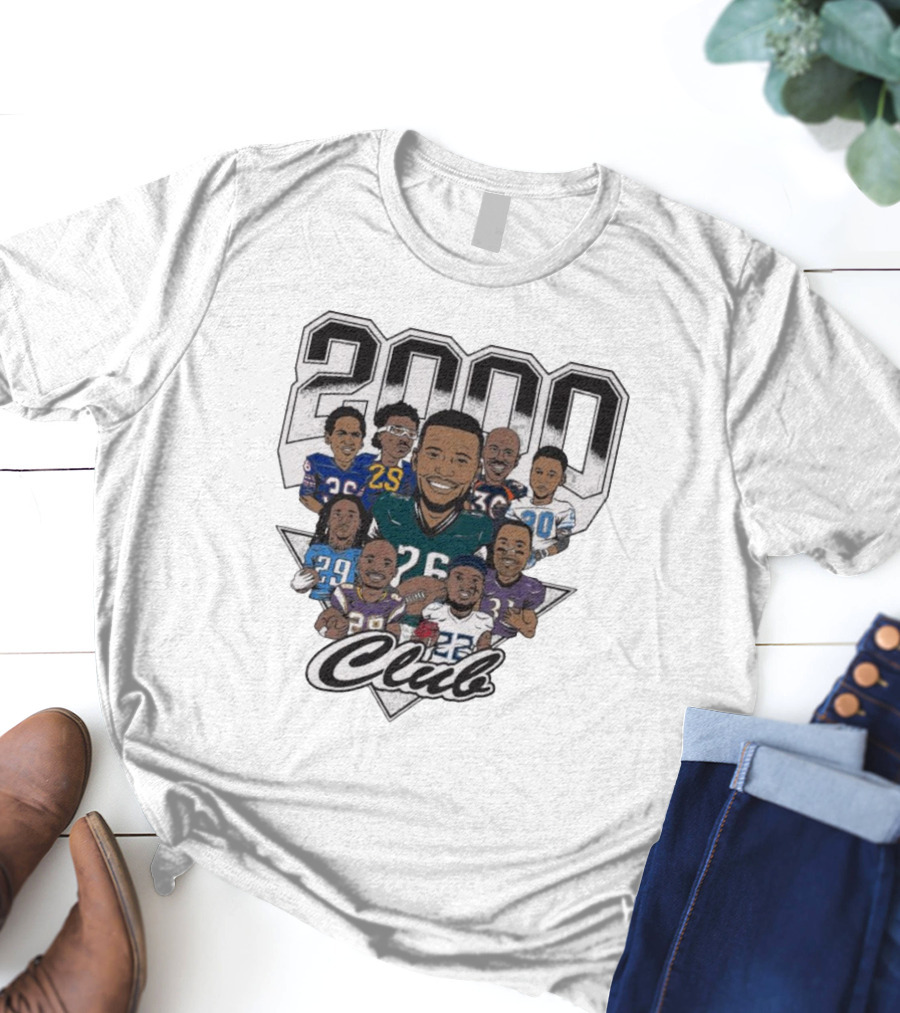 2000 Club NFL All Team Cam Lewis Saquon Barkley Caricatures T-Shirt