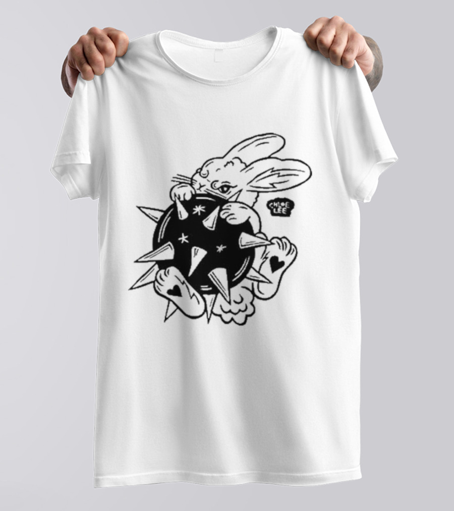 Chloeleeart Morningstar Bunny Holding Spiked Ball With Stars And Hearts T-Shirt