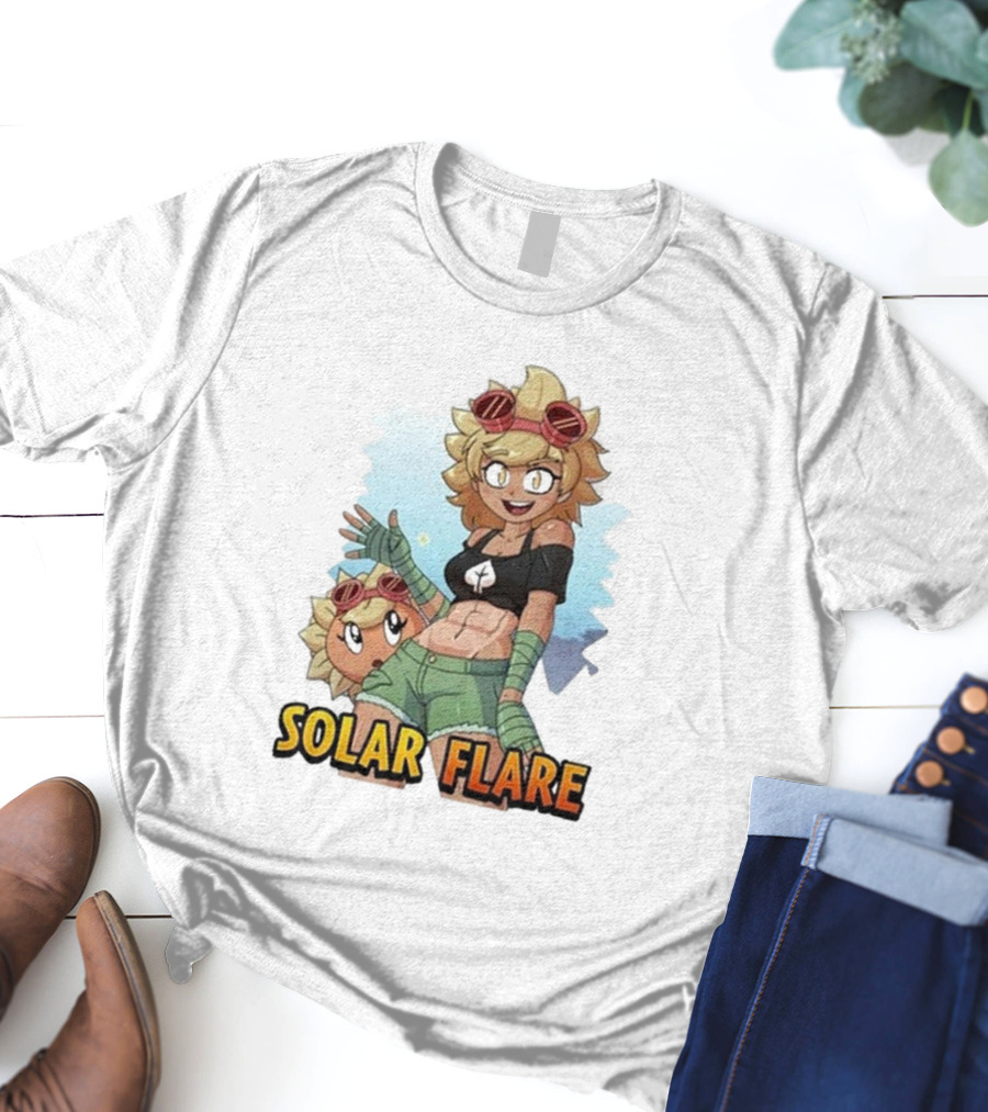 Solar Flare Anime Style Character With Blonde Hair And Goggles T-Shirt