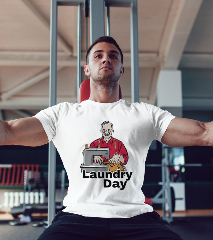 Laundry Day Retro Tailor With Sewing Machine T-Shirt