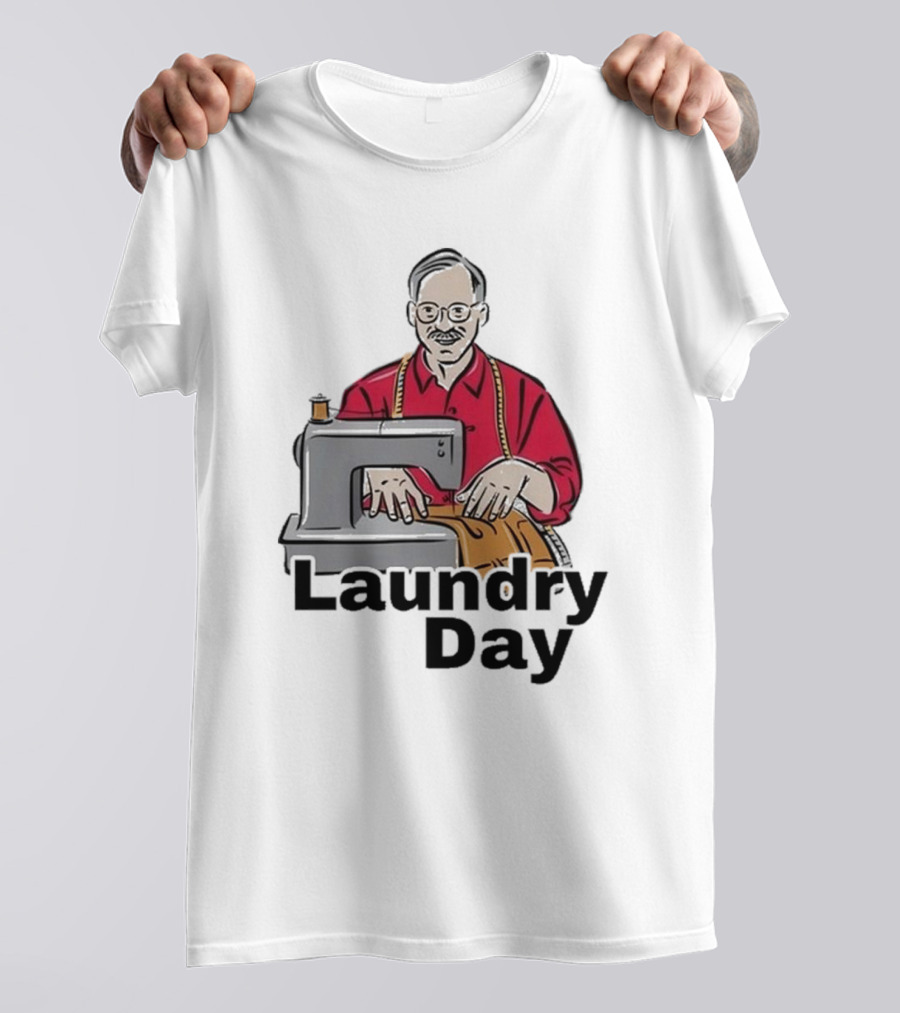 Laundry Day Retro Tailor With Sewing Machine T-Shirt