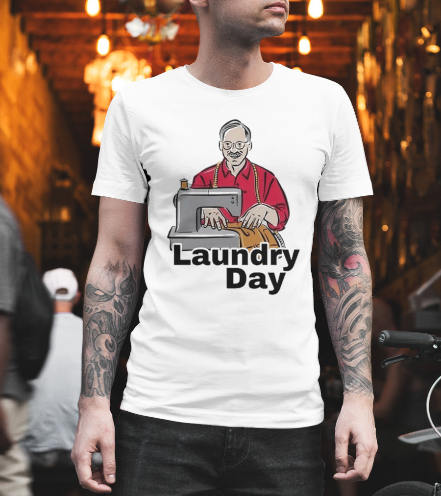 Laundry Day Retro Tailor With Sewing Machine T-Shirt