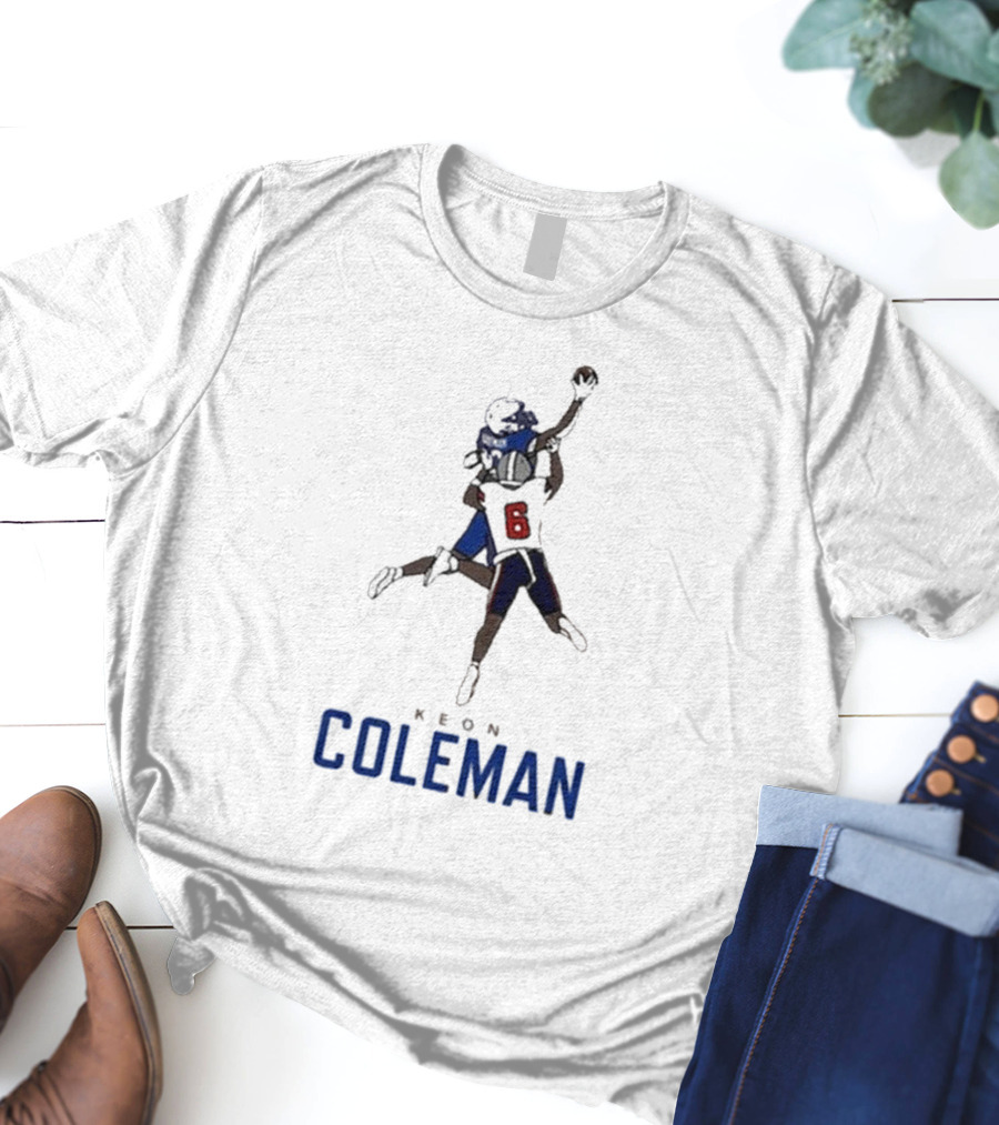Keon Coleman Buffalo Bills Jumping Catch Player Number 6 T-Shirt