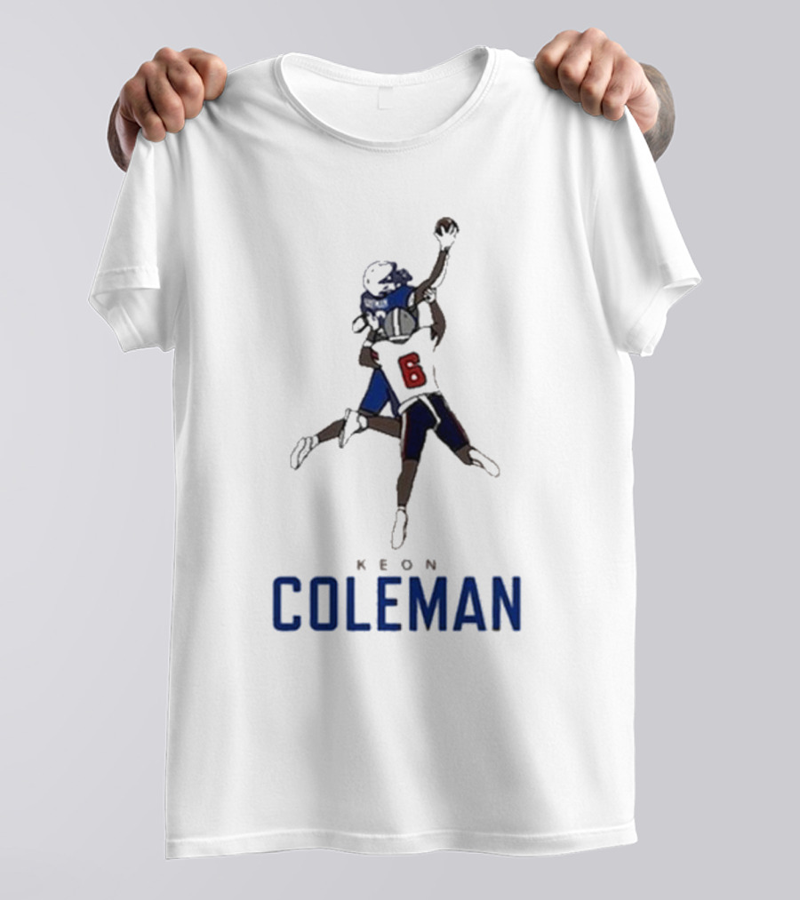 Keon Coleman Buffalo Bills Jumping Catch Player Number 6 T-Shirt