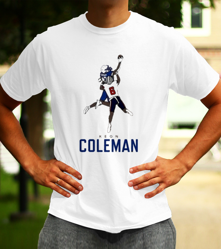 Keon Coleman Buffalo Bills Jumping Catch Player Number 6 T-Shirt