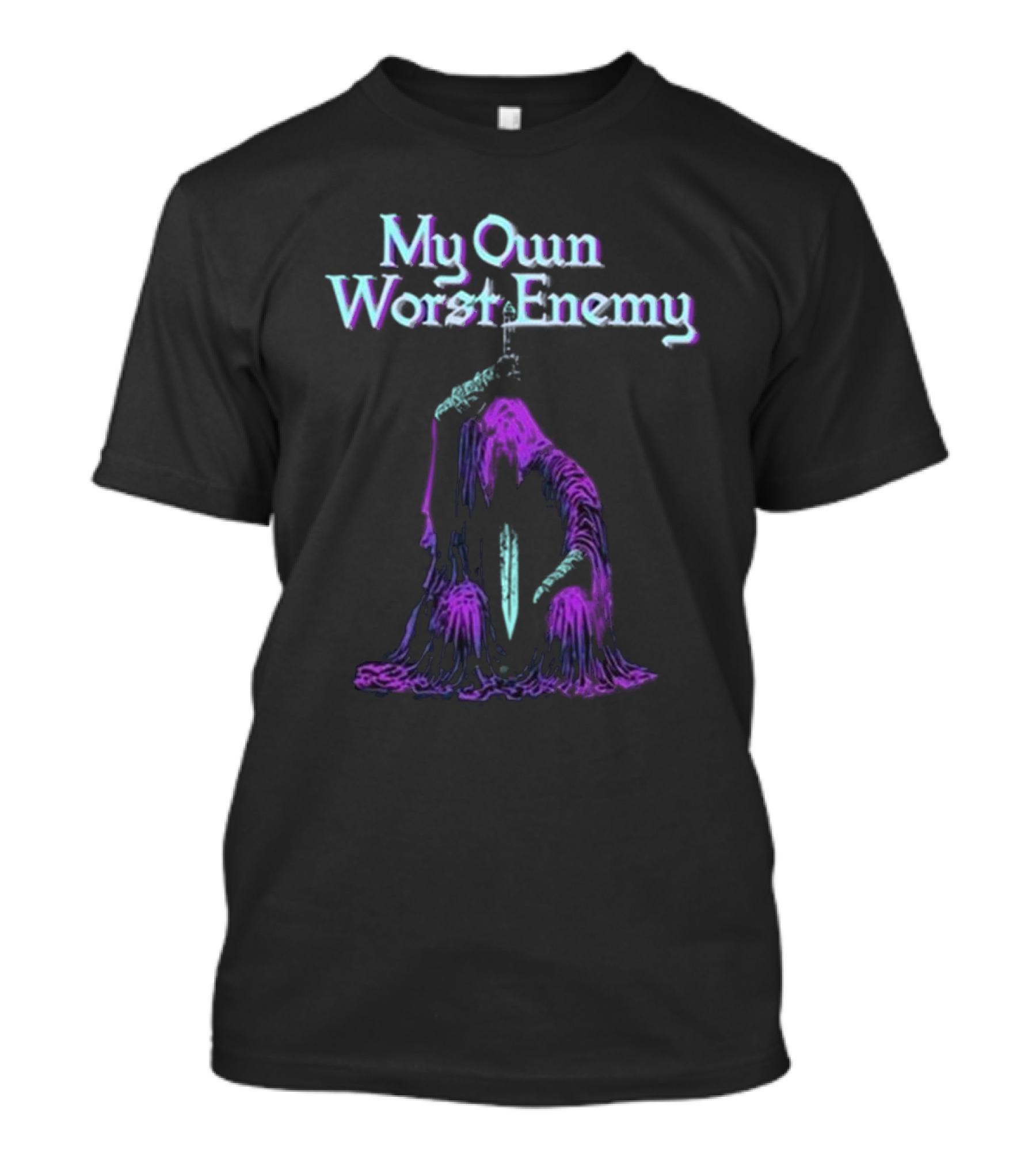 My Own Worst Enemy Raskolapparel Hooded Figure With Sword T-Shirt