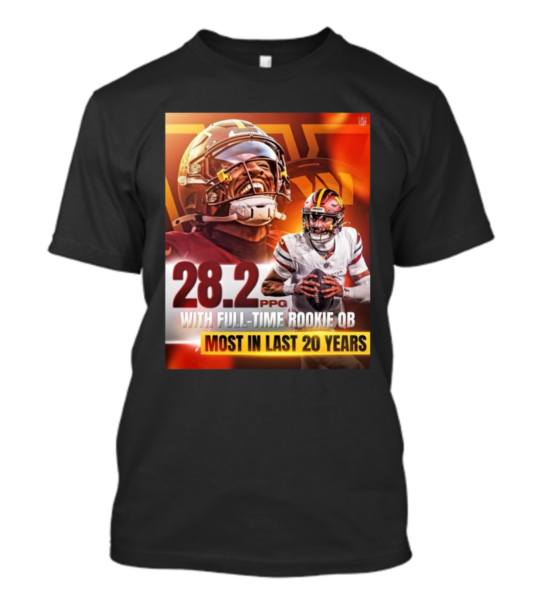Washington Commanders NFL 28.2 PPG With Full-Time Rookie QB Most In Last 20 Years T-Shirt