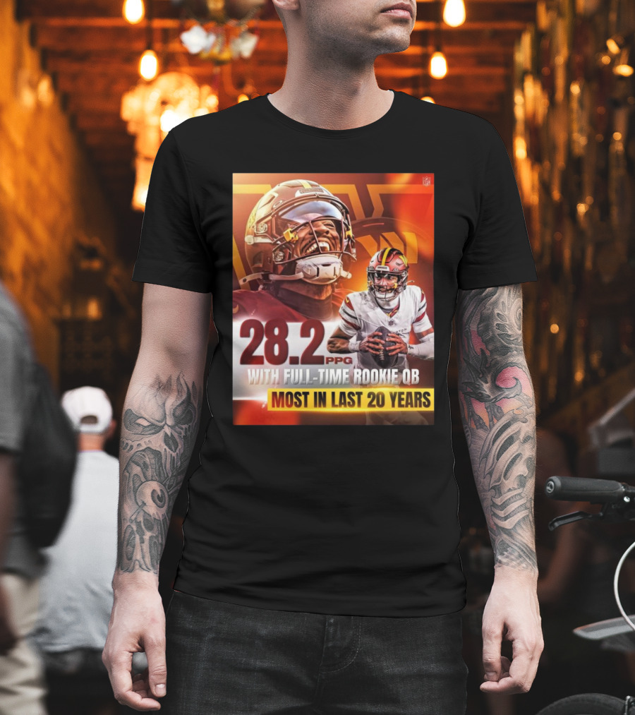 Washington Commanders NFL 28.2 PPG With Full-Time Rookie QB Most In Last 20 Years T-Shirt