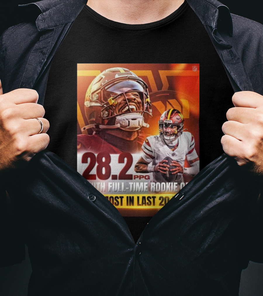 Washington Commanders NFL 28.2 PPG With Full-Time Rookie QB Most In Last 20 Years T-Shirt